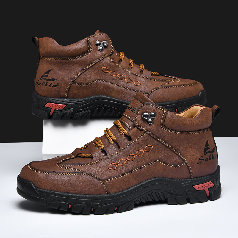 ⏰ Limited-Time 50% OFF – Men’s Orthopedic Handmade Leather Driving Boots – Pressure Relief, Waterproof, Slip-Resistant, Wide Toe, Arch & Ankle Support for Everyday & Travel